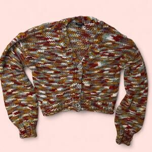 Wild fable cropped multi coloured cardigan